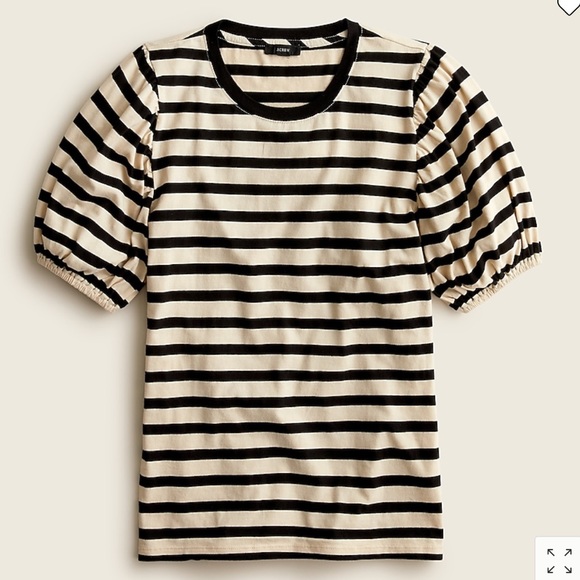 NWT J. Crew Puff Sleeve Stripe T-shirt - Picture 4 of 6
